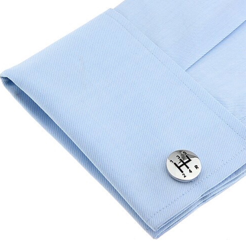 5 Speed Silver 5th Gearshift Cufflinks - Picture 2 of 16